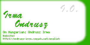 irma ondrusz business card